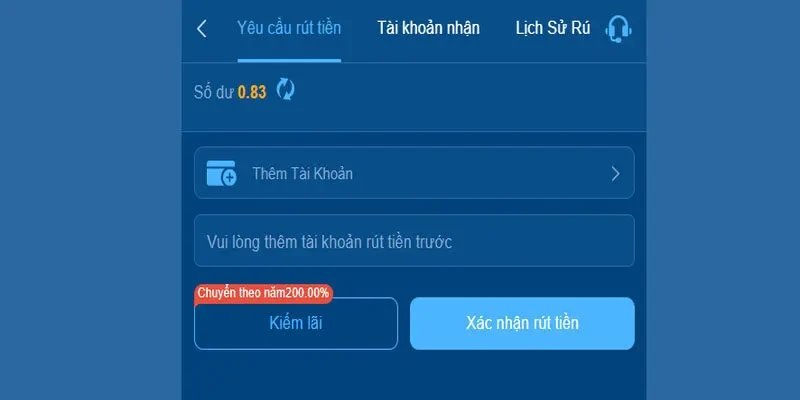 Quy trình rút tiền đơn giản